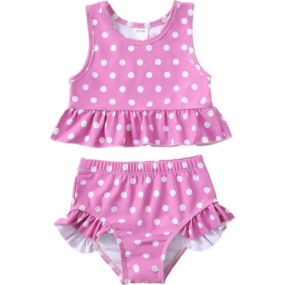 Toddler Baby Girls 2-Piece Swimsuit – Ruffle Tankini &‎ Bikini Bottom 12-18mo - Picture 6 of 6